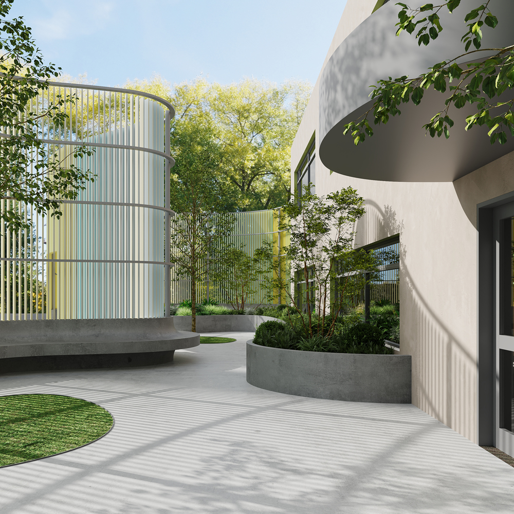 Rendering of Richland Academy senior campus entrance.